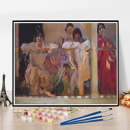 Kits de pintura de bricolaje para adultos, artistas, patio, cafetería, novedades, sevilla, pintura por Joaquín Sorolla, kit de pintura por números,