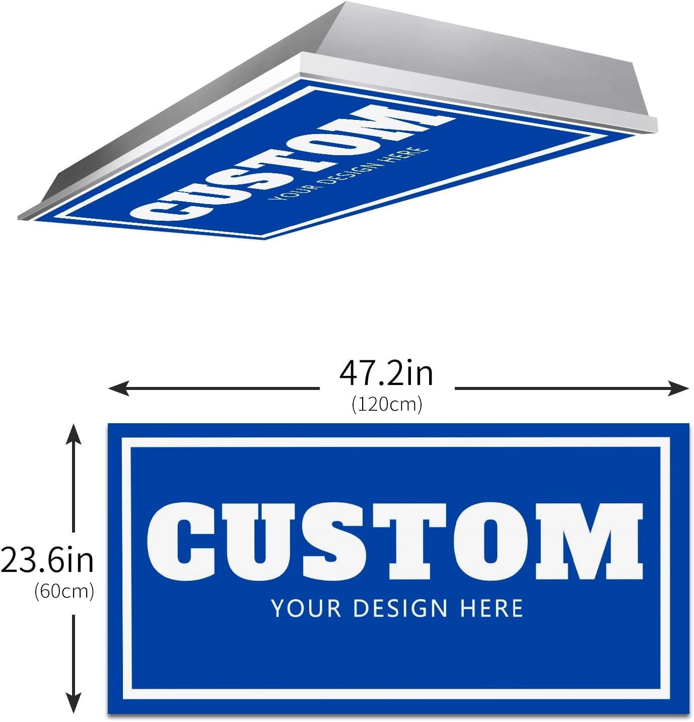 Custom Fluorescent Light Cover for Office Ceiling Lights - Personalized Design Premium Backlit Film 2x4(23.62x47.24) Florescent Fixture, Improve Focus & Reducing Harsh Glare Flicker -1pc