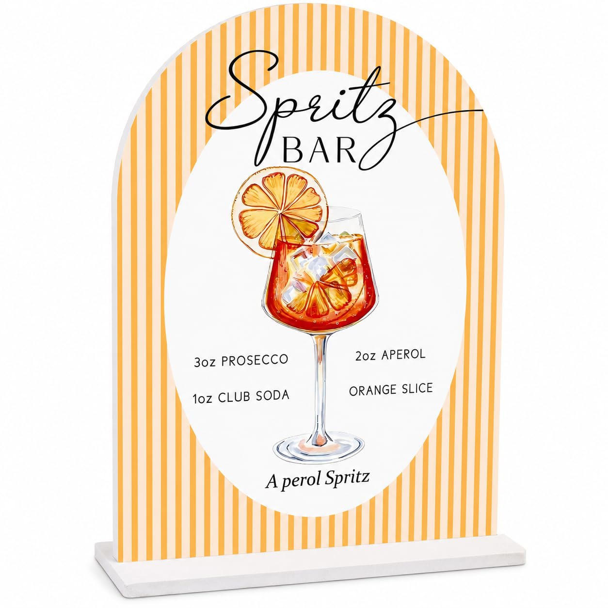 Aperol Spritz Bar Table Sign, Cocktail Recipe Drink Station Decorations