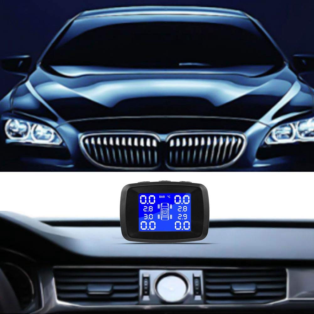Sistema de Control de presión de neumáticos con 4 sensores internos Encendedor de Cigarrillos Monitor LCD inalámbrico Sistema Tpms Sistema de Control de presión de neumáticos de Coche