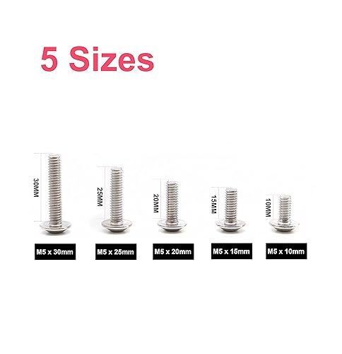 Miniatura 10 de cSeao Kit de 50 tornillos de cabeza de botón con brida M6, M6 x 0.394in, 0.591in, 0.787in, 0.984in, 1.181in, acero inoxidable 304 18-8, unidad de