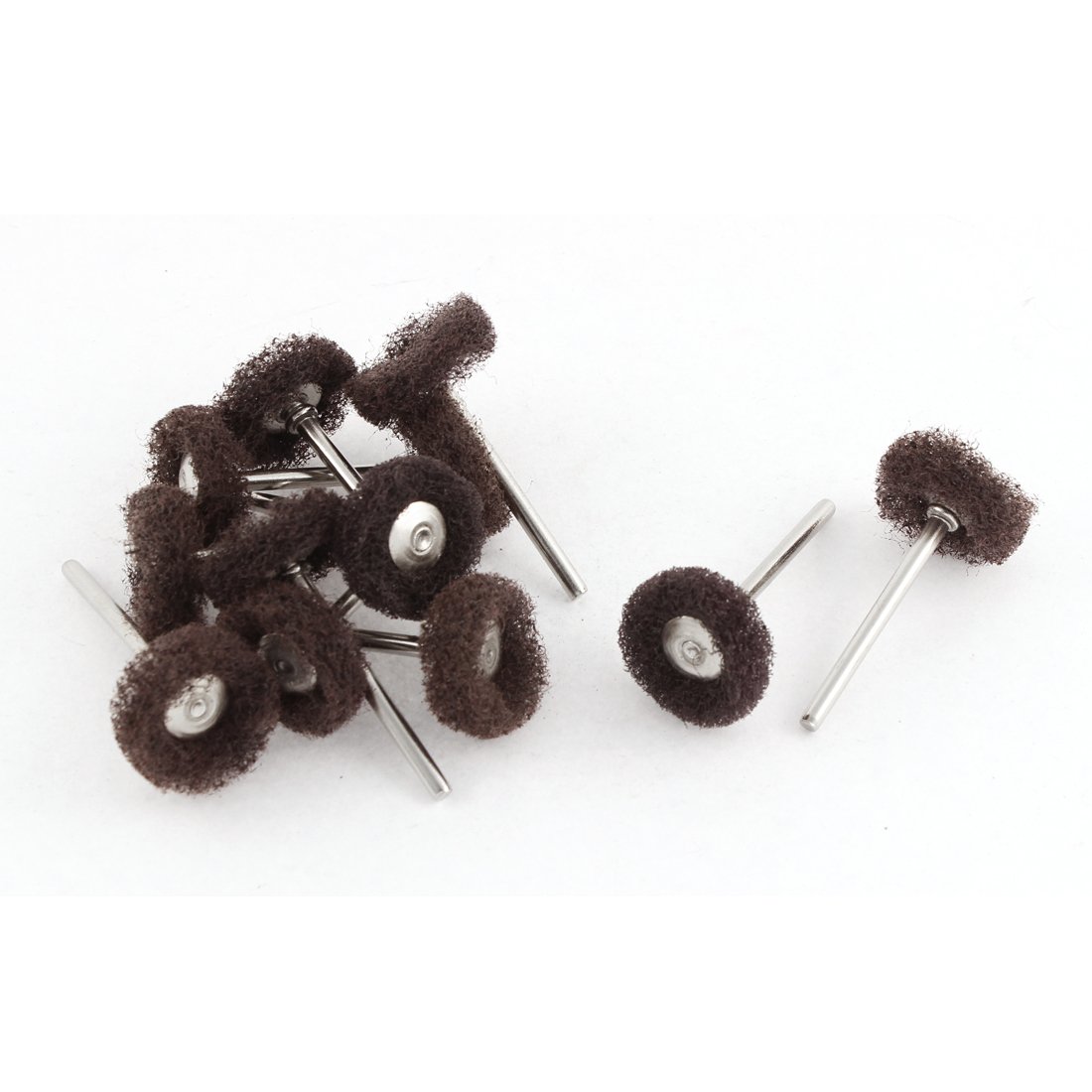 Aexit Brown Fiber Abrasives Satin Finish Buffing Polishing Brush Wheels Jewelry Rotary Tool 12pcs Model:74as516qo708