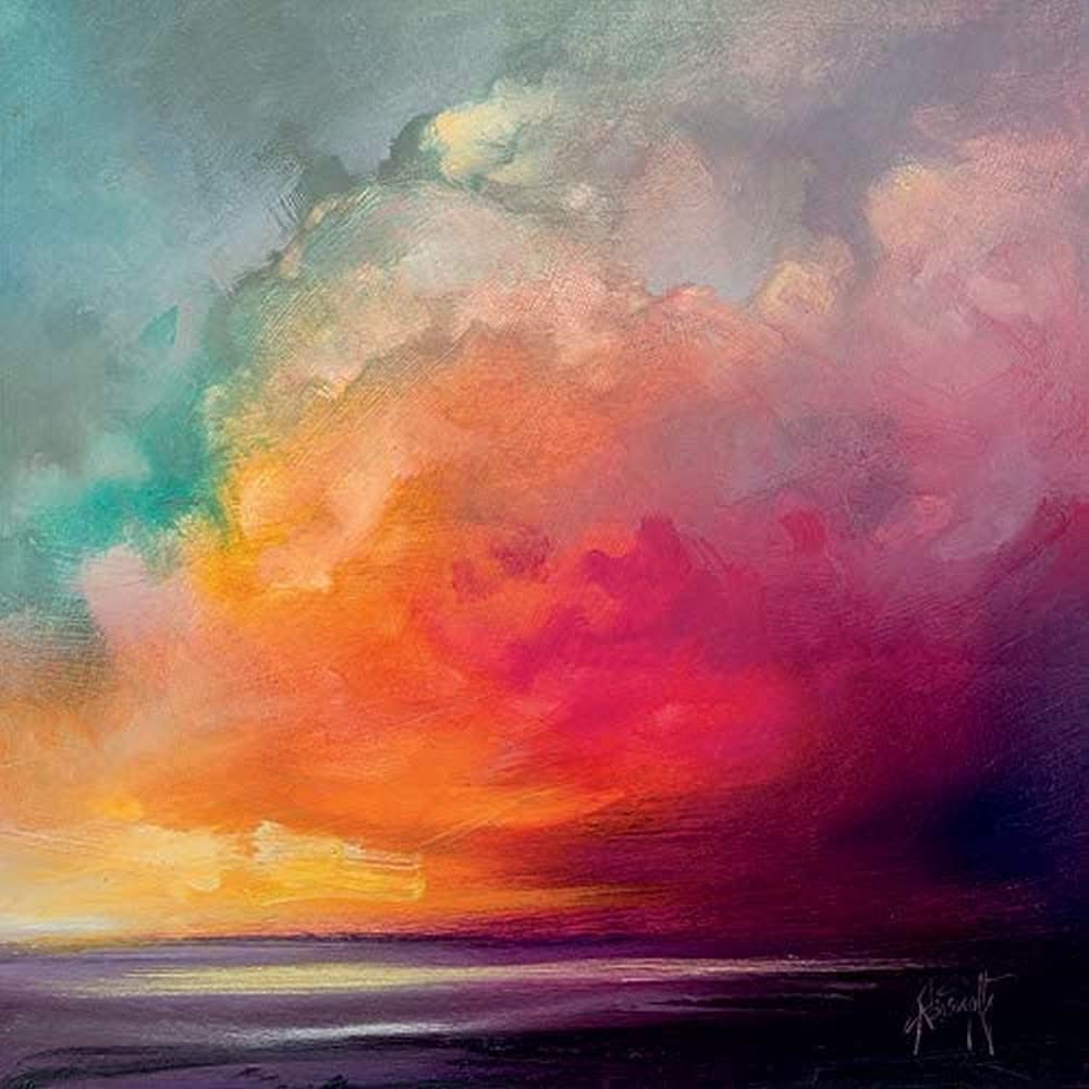The Art Group "Scott Naismith Sunset Cumulus Study 1" Canvas Print, Multi-Colour, 1.80 x 85.00 x 85.00 cm