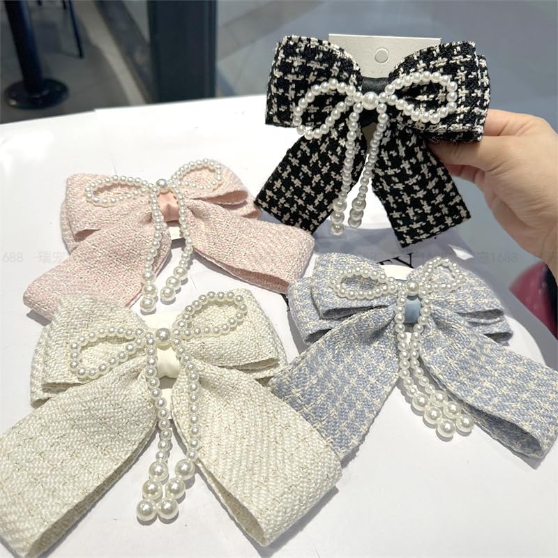 Amazon | ツイード パールリボン バレッタ ピンク ロリータ ゆめ