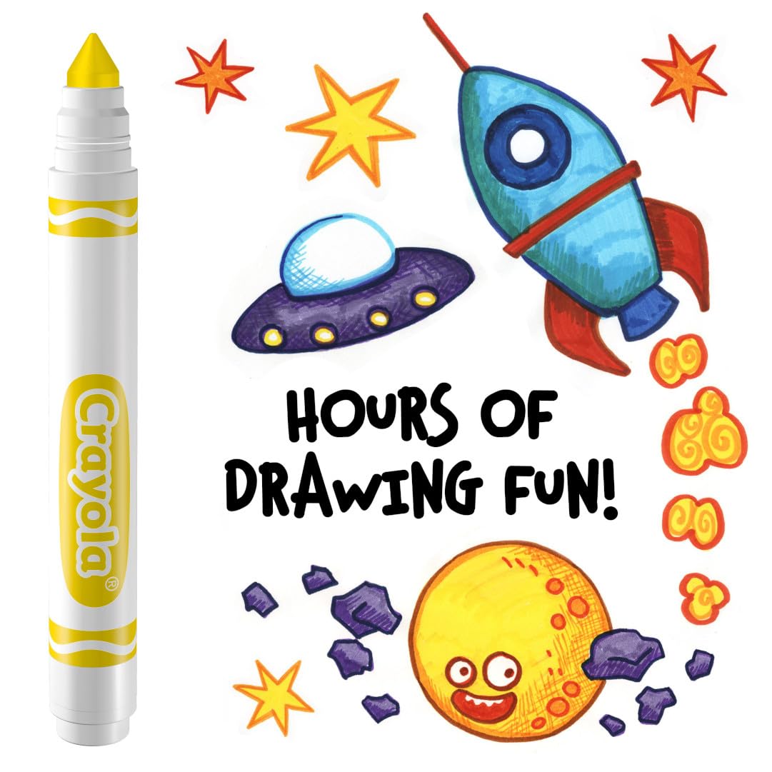 Crayola Markery nadające się do prania, żółte (12 ct), szerokie znaczniki dla dzieci do sal lekcyjnych i nauczycieli