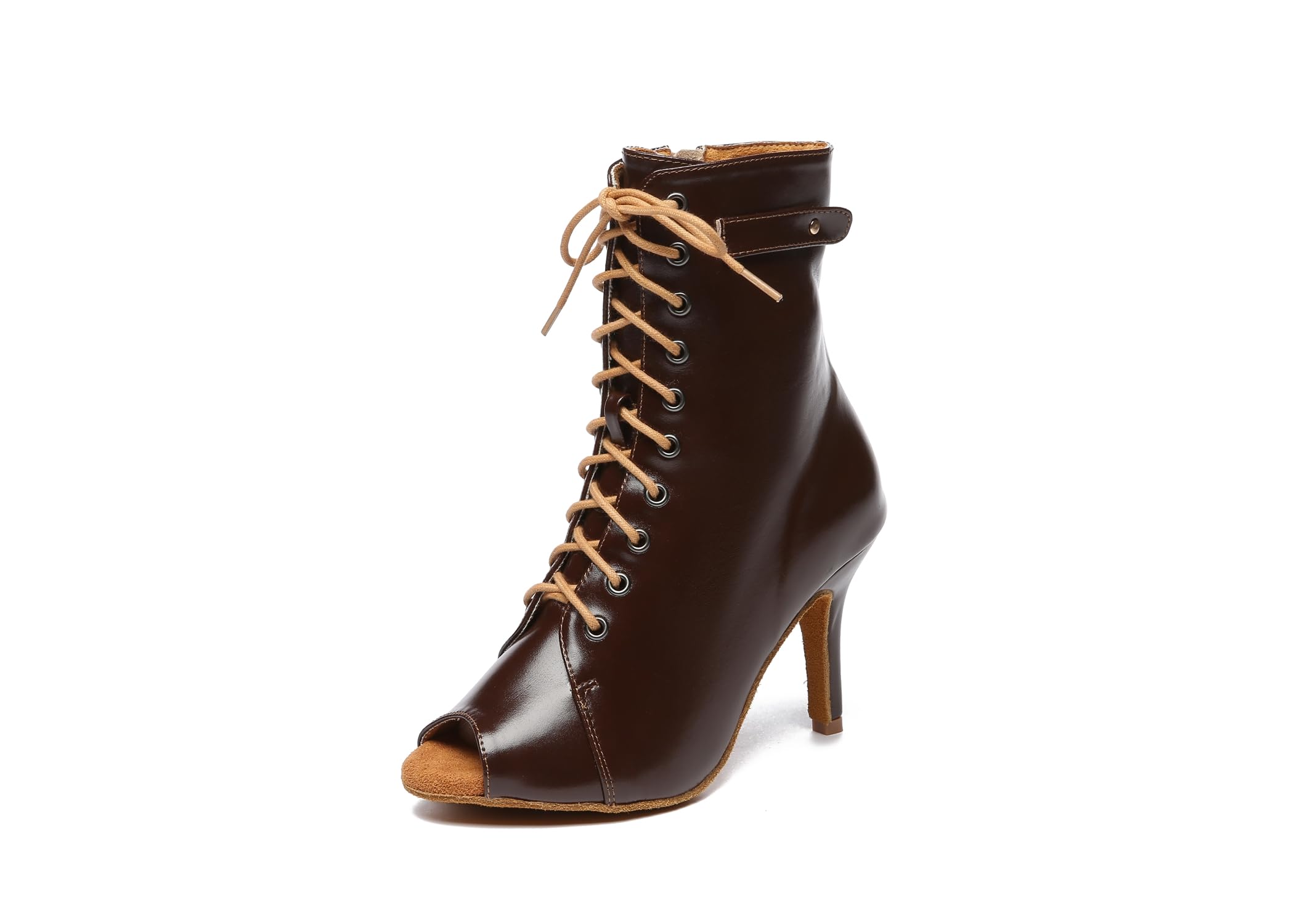 Damskie buty do tańca, na imprezę, do sali balowej, sznurowane buty latynoskie, peep toe