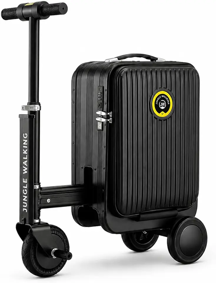 Mala Elétrica Scooter 20L, Mala de Viagem Inteligente Motorizada com Autonomia de até 8 km, Velocidade até 13 km/h, Bateria Removível, USB, Trava TSA, Suporta até 110 kg