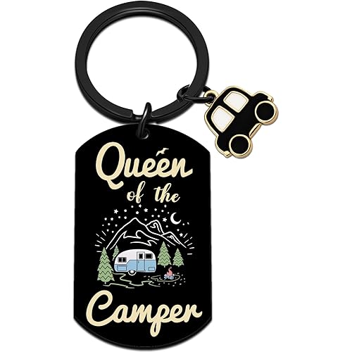 Camping Gifts for Women Camper Keychain Rv Gifts for Campers Cool Camping Accessories for Rv Campers Happy Camper Decor Camping Stuff for Rv Owners