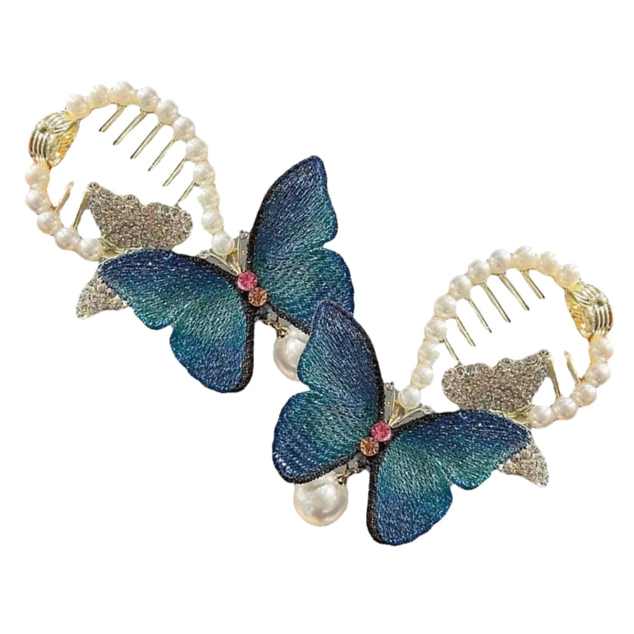 LALAFINA 8piezas Horquillas Para Moño y Cristales Accesorios De Pelo Para Coletas y Moños Elegantes Perlas Para Mujer