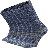 SOX TOWN Moisture Wicking Breathable Performance Combed Cotton Cushioned Crew Socks Men 6 Pack(Light