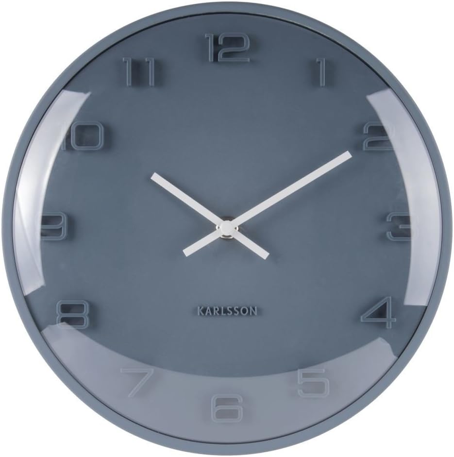 Karlsson, wall clock, Aluminium, Blue, One Size