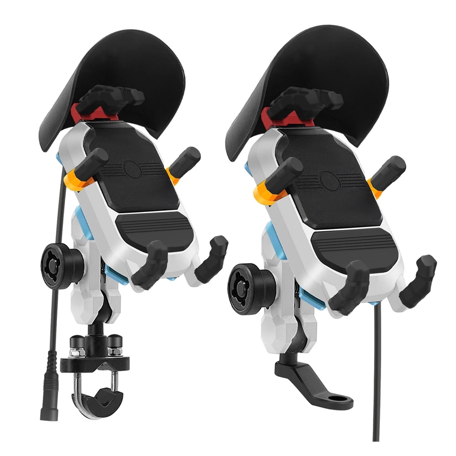 Support Téléphone Portable Télescopique 15W Support Chargement sans Fil Téléphone Portable Support Navigation Rotatif À 360 Degrés Résistant Aux Chocs Support Téléphone Moto avec(Handlebar)