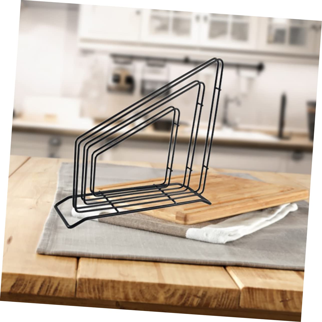 OUNONA 1pc Multi Functional Kitchen Storage Rack Iron Stand for Utensils and Cutting Boards Filtering Organizer Stylish Design for Home Use