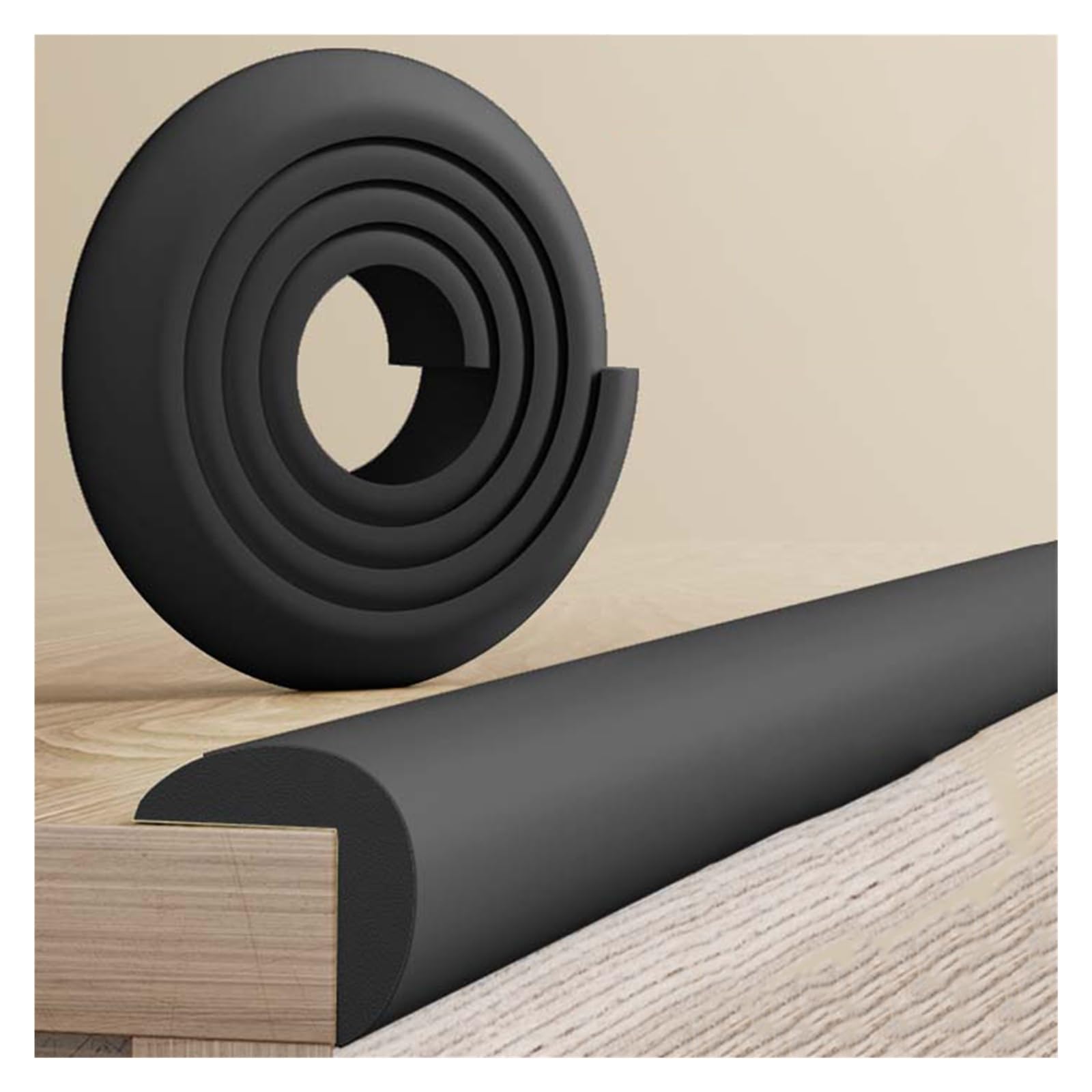 YNBSHGAA Foam edge protectors, Corner And Edge Guard, Self-Adhesive Anti Collision Strip For Glass Table, Furniture, Fireplace, Protectors For Kids,Black-2m/6.56ft