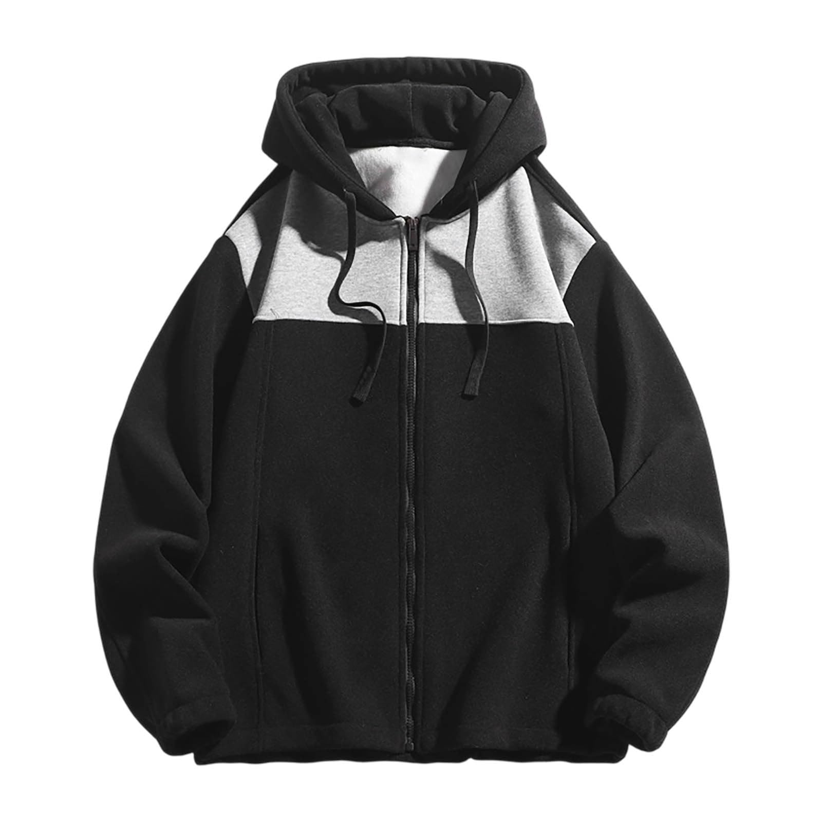 Sudadera con Capucha de Manga Larga Forrada de Felpa, Estilo Casual de Invierno para Hombre, cálida y Suave, Bolsillo Delantero, Capucha Ajustable, Ideal para frío, Calle y Diario