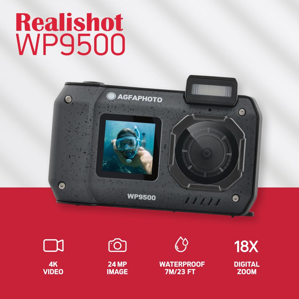 Amazon.co.jp: AGFA PHOTO 防水 水中 デジタルカメラ WP9500BK