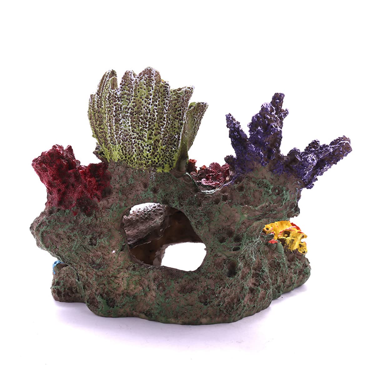 Decorazione della Barriera Corallina Dell'acquario, Ornamenti della Vasca dei Pesci in Resina per Il Paesaggio Acquariofilo delle Piante Marine Subacquee,6.7 * 3.9 * 5.5in