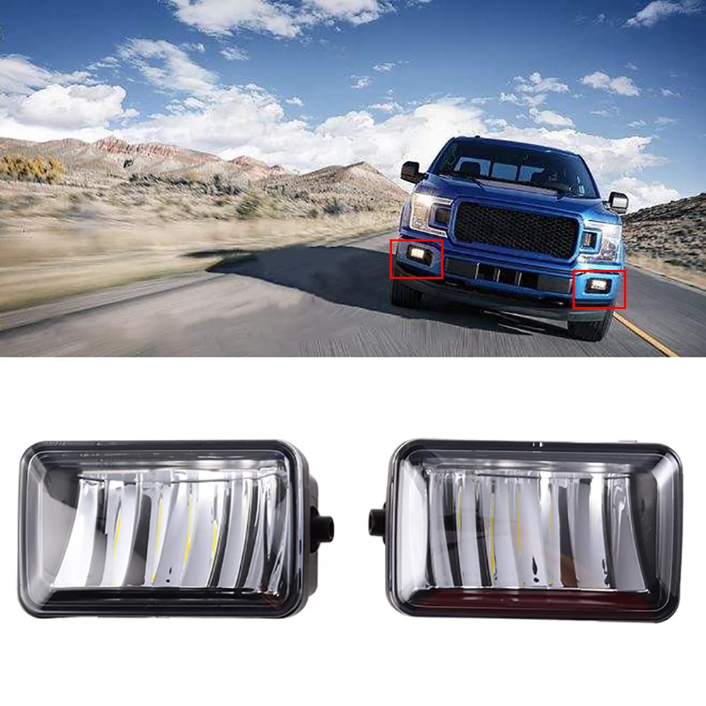 Riloer 2pcs 12V 15W LED auto fendinebbia anteriori, sinistra destra fendinebbia sostituzione per F0RD F150 F-150 2015-2018, impermeabile antiurto alta luminosità sostituire