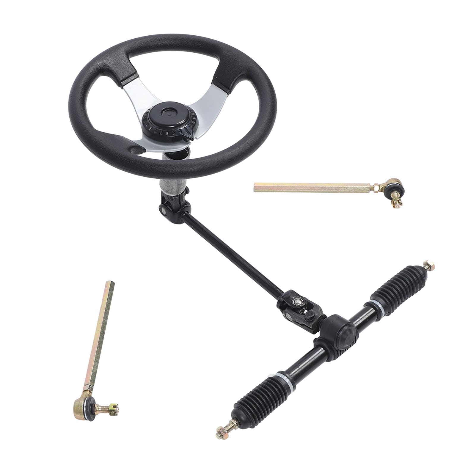 300 -mm -Lenkrad -Kit -Kit Hochleistungsverstellbarer universeller Lenkrad -Montage -Set mit Zahnstange für Go Kart Cart UTV 110cc 125cc 140cc 150cc Fahrzeuge