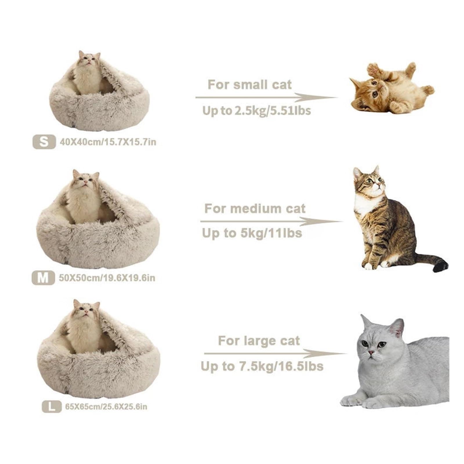 Cojines Para Gatos Cama Redonda Piel Gatos Y Perros - Suave, Lavable, Diámetro 40 Cm Nido Suave Mascotas