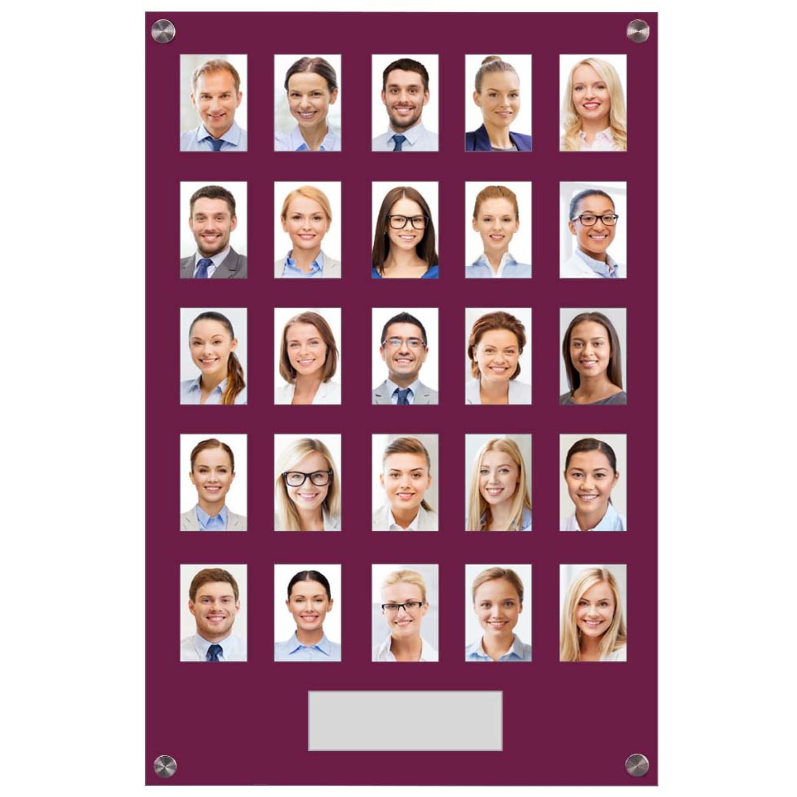 Get Acrylic Photo Frames - Maroon 25 Pocket Image Staff, Student, Employee Display Board With Pocket Header. 605mm Height x 400mm Width (60.5cm x 40cm)