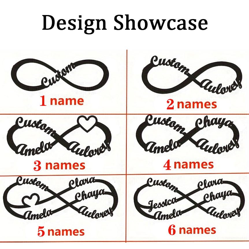 JINMA Personalized Infinity Name Bracelet – Custom Engraved Bangle with 1-6 Names, Adjustable Open Cuff Bracelet for Women, Gold/Silver/Rose Gold Jewelry2