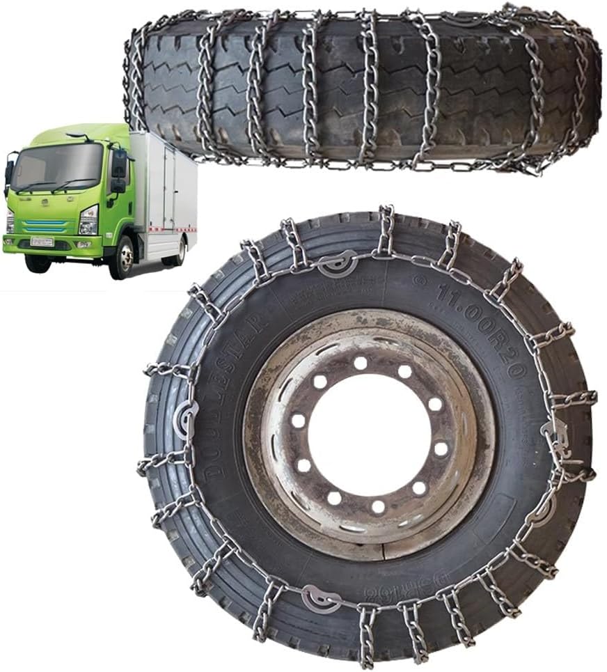 Snow Chains Tire Chains For Cars Suv Pickup Trucks - Quick Fit AND Easy Installation, Reusable Universal Emergency Traction Snow Chains for Kinds of Trucks 285/80R22.5 9mm 6.00-14
