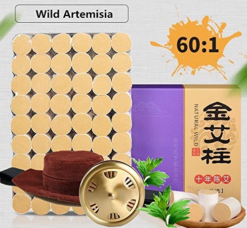 Smokeless Moxa Purifier with Copper Tank 54 Rolls Sticks Pure Moxibustion Moxa 10-Years Purity 60:1 Ratio