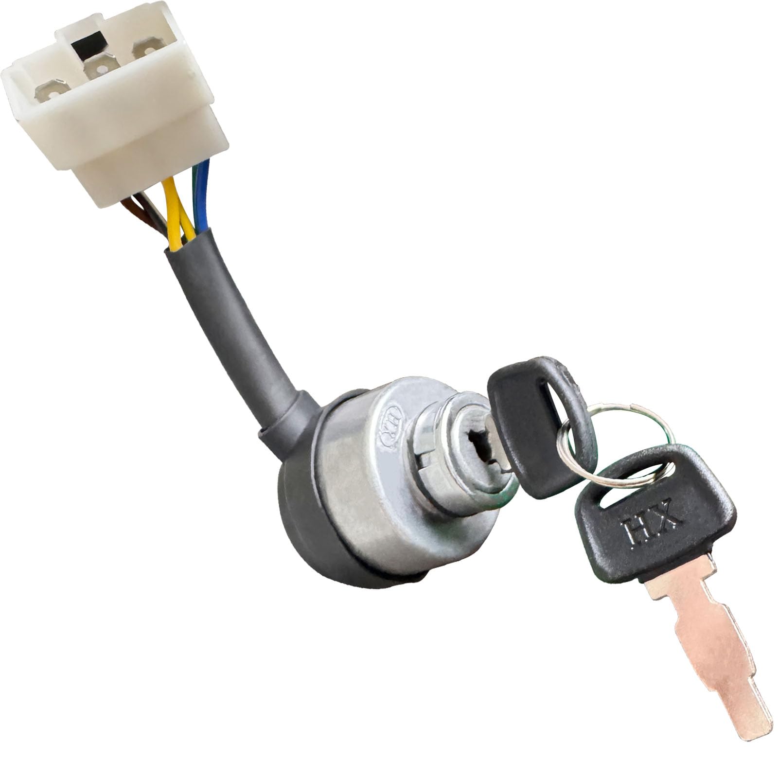 TKCBCD 6 Wire Ignition Start Ignition Start Key Switch Start Starter for 2.5-6.5KW 188F Gas Generator Car Boat Bike Tractor Trailer with 2 Key