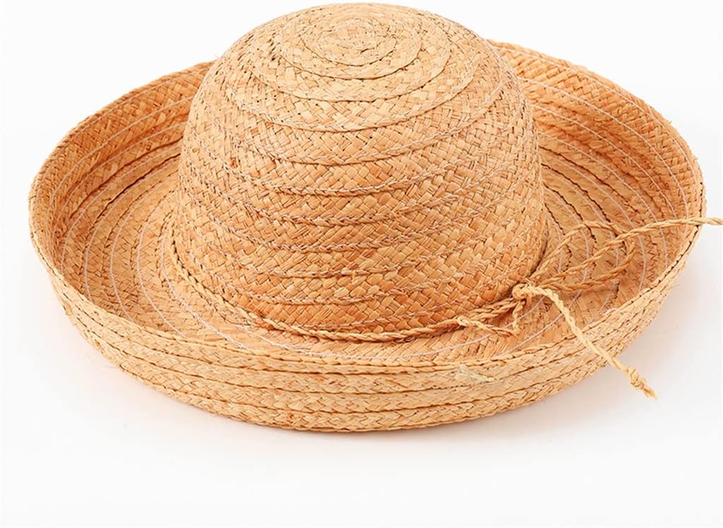 Beach Hats for Women Designer Sun Hat Hand-Knitted Flat Sunscreen Vacation