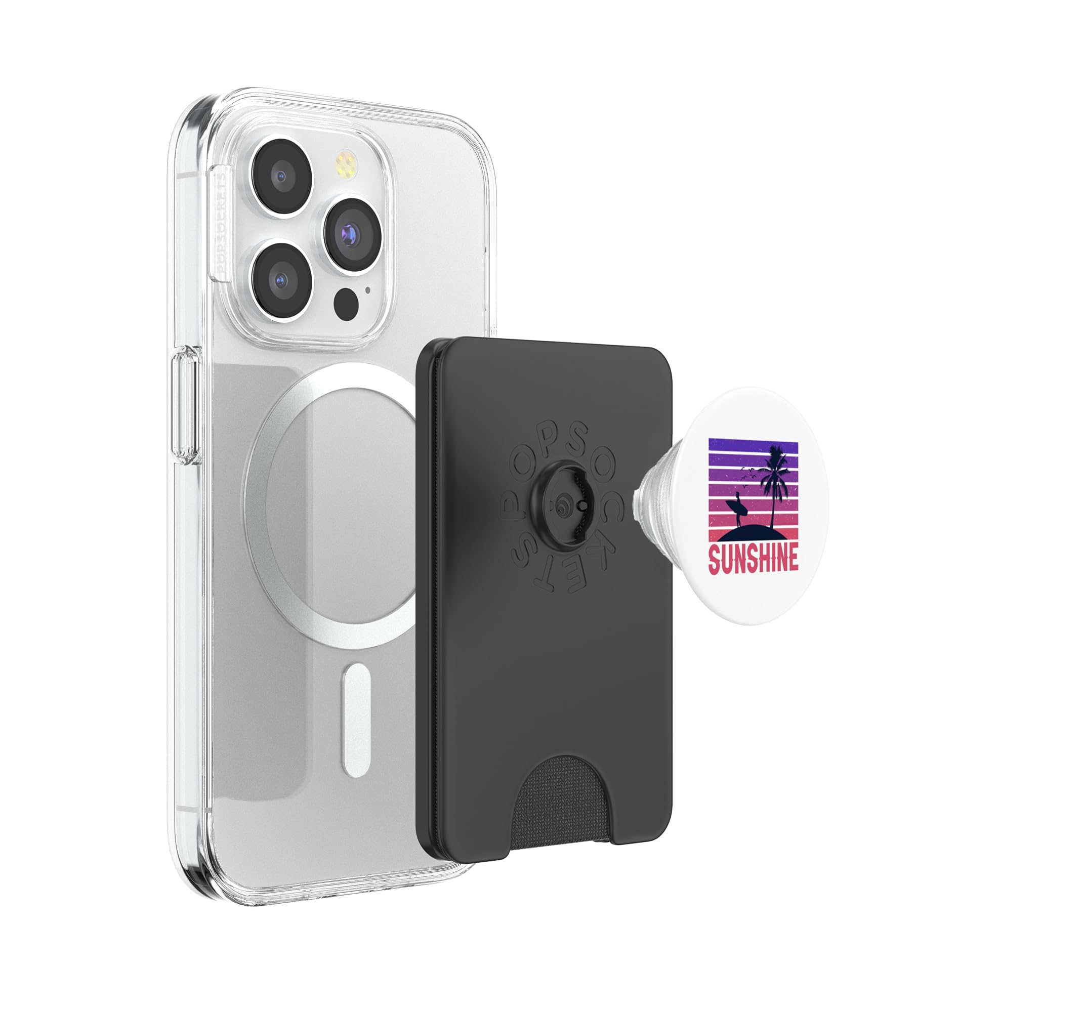 Soleil couchant Surfeur PopSockets PopWallet pour MagSafe