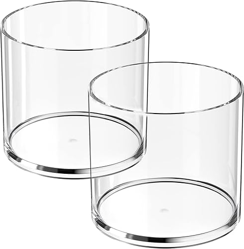 MaxGear Paquete de 2 soportes acrílicos para bolígrafos, soporte redondo transparente para brochas de maquillaje y vaso para lápices, organizador