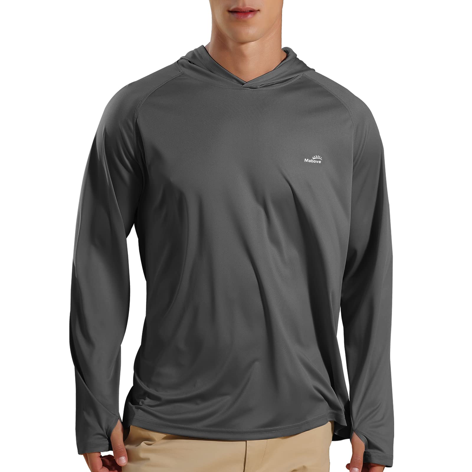 Mabove Men's Fishing Sun Hoodie Long Sleeve UPF 50+ Rash Guard UV Shirts