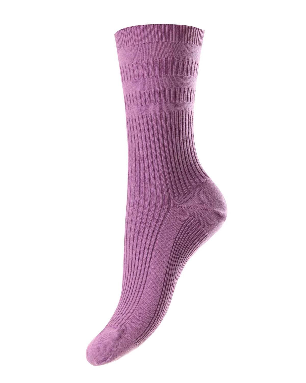 1 Pair HJ Cotton Softop Socks HJ91 Violet 4-7