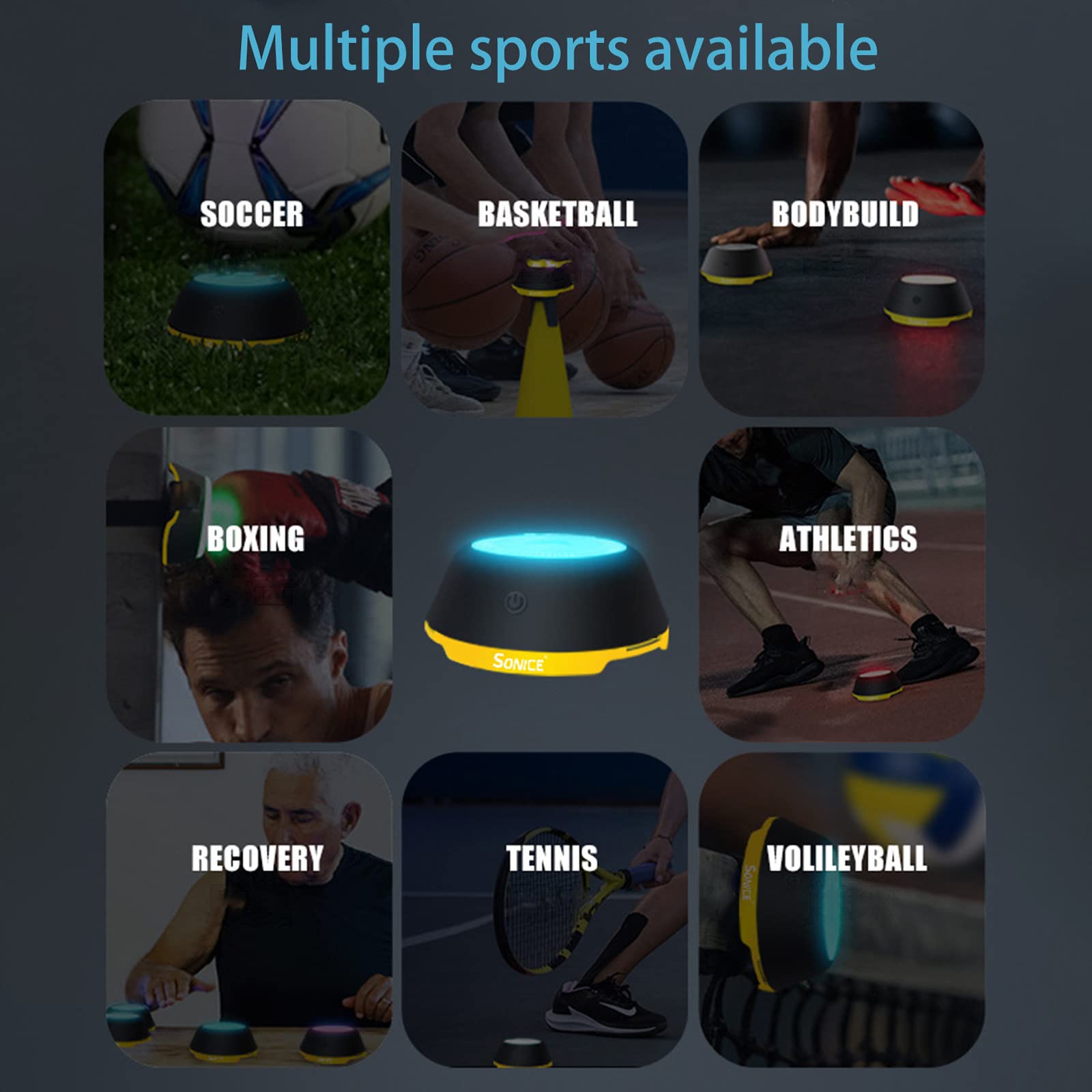 Flash Reflex e Reaction Training LED Light – Migliora il tempo di reazione, fitness, velocità, adatto per basket, calcio, boxe – migliora l'agilità e le prestazioni – Attrezzatura per allenamento