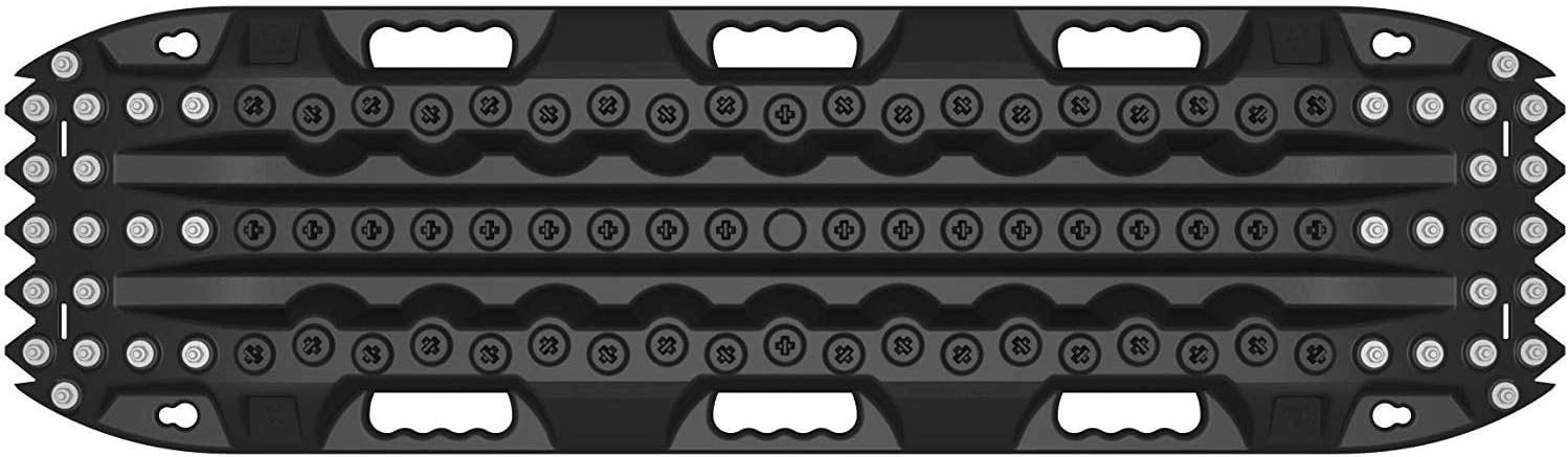 Self Recovery Track System for Snow, Sand, Mud and Silt - with Metal Studs - Black - 1 Pair (Total of 2)