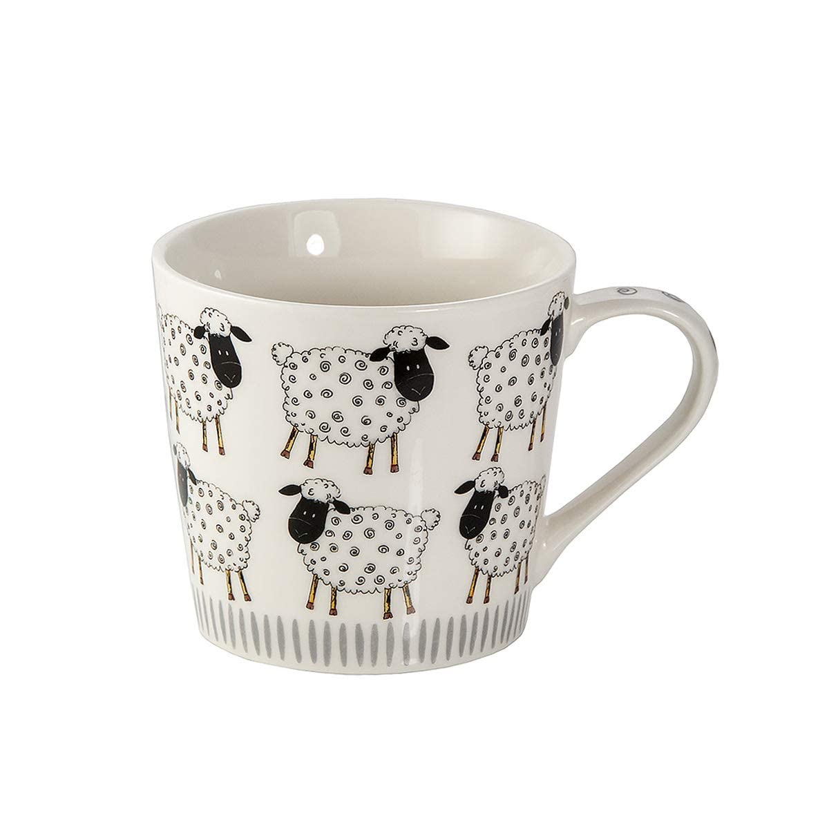 SPOTTED DOG GIFT COMPANY Kubki do kawy, zestaw 4 filiżanek śniadaniowych, kubki owcze, ceramiczny kubek do herbaty i kawy, prezent dla miłośnika owiec, 380 ml/13oz