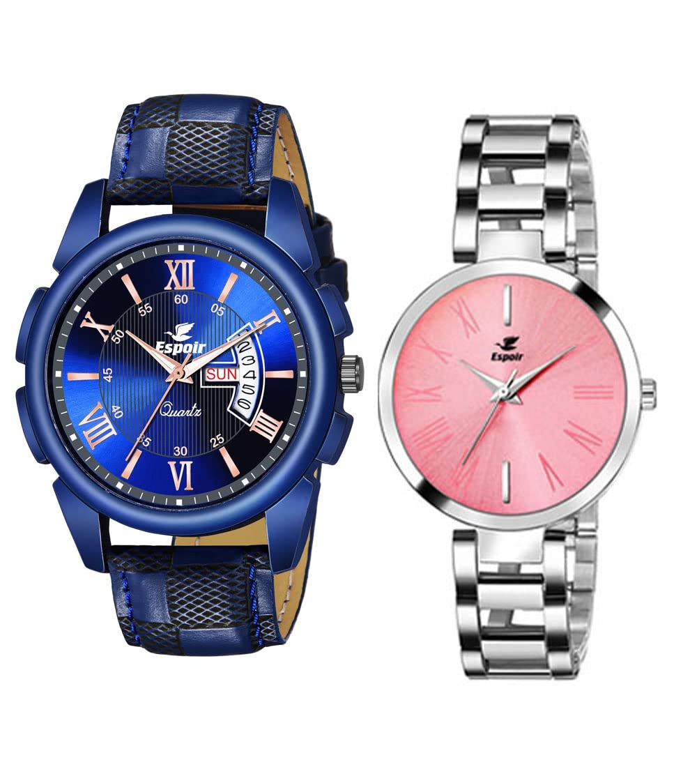 Espoir Day and Date Men Watch/Women manisha Pink (B0BY25TZYQ) Amazon Price History, Amazon Price Tracker