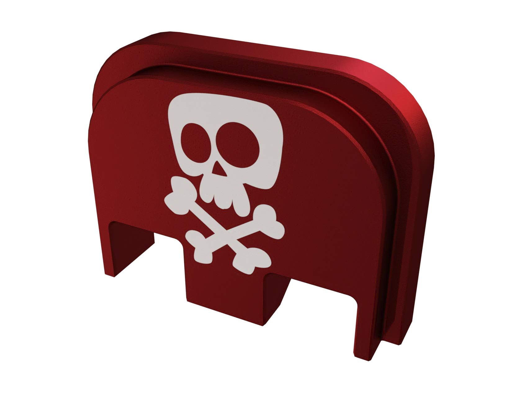 Rowe Tactical Rear Slide Cover Back Plate for Glock Gen 1-5 - Red Skull Cartoon - for Glock G17 G19 G21 G22 G23 G24 G26 G27 G29 G30 G31 G32 G33 G34 G35 G36 G37 G38 G39 G40 G41 G45