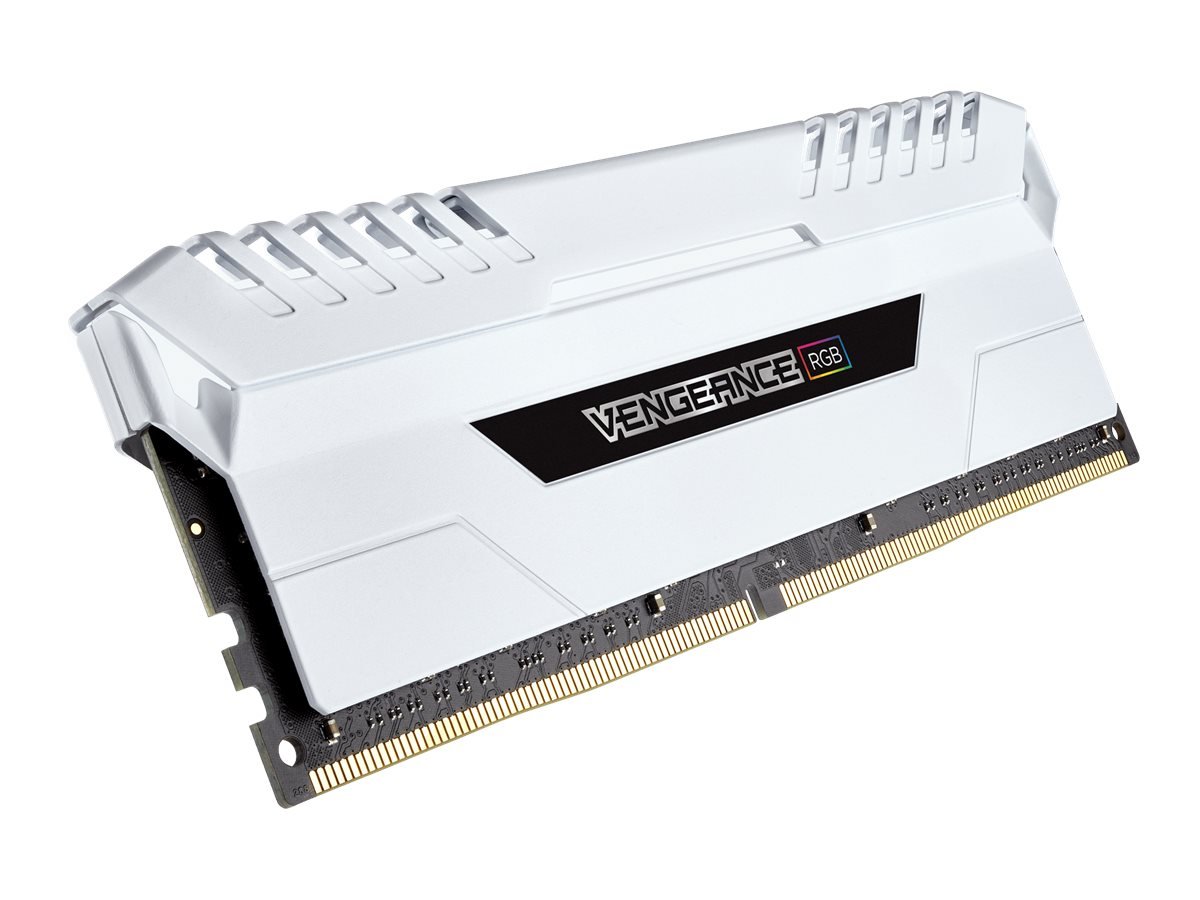 Corsair Vengeance RGB 16 GB (2 x 8 GB) DDR4 3000 MHz C16 XMP 2.0 Enthusiast RGB LED Illuminated Memory Kit - White