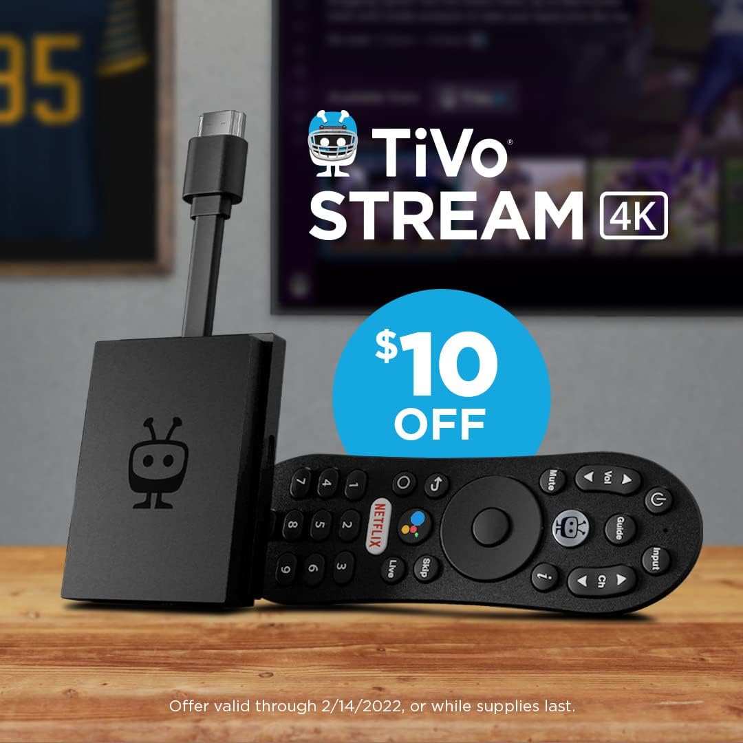 New Arrivals TiVo Stream 4K – Every Streaming App and Live TV on One Screen – 4K UHD, Dolby Vision HDR and Dolby Atmos Sound – Powered by Android TV – Plug-In Smart TV