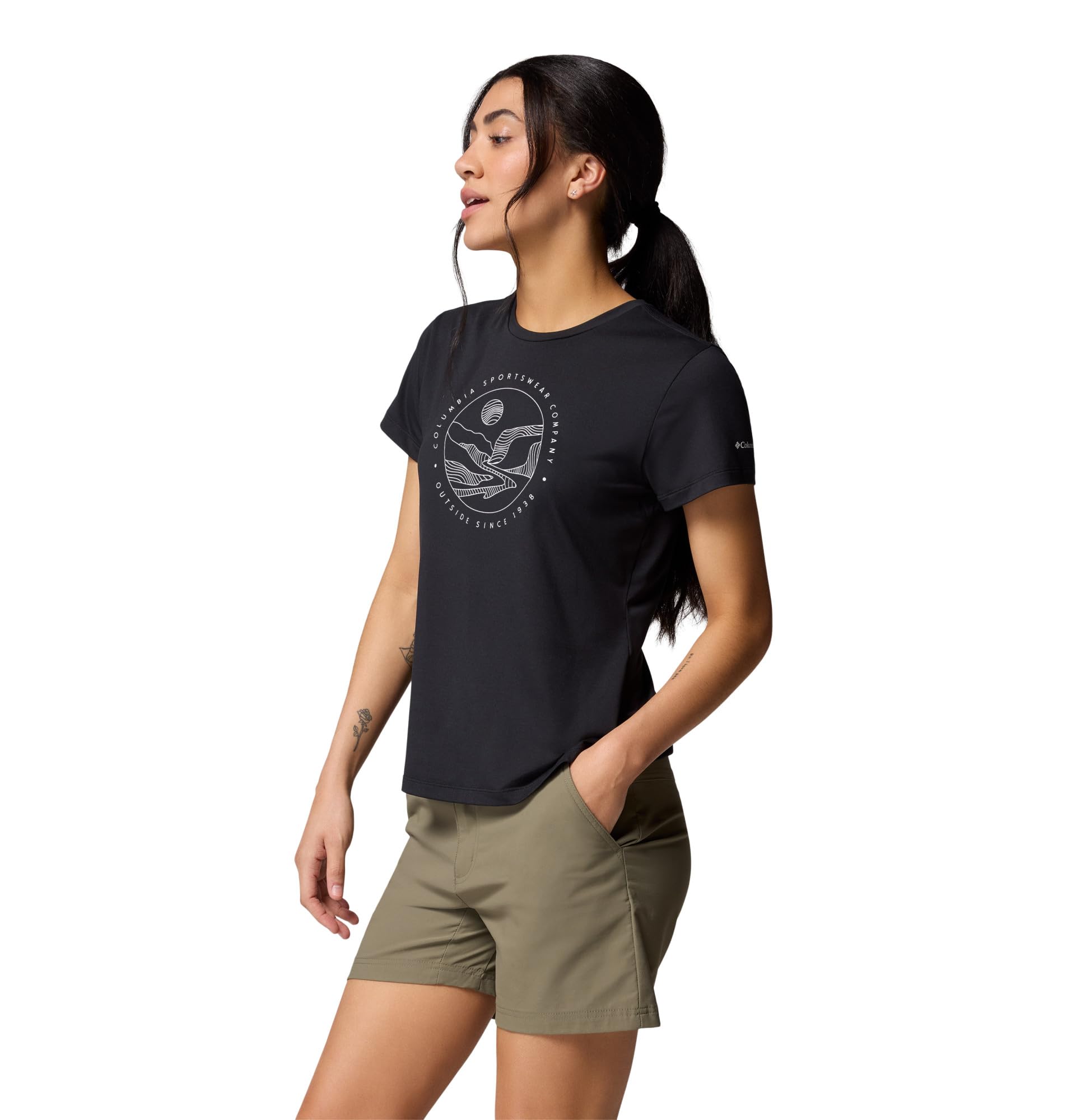 Columbia Sloan Ridge Graphic Short Sleeve tee Camiseta de Manga Corta Mujer (Pack de 1)