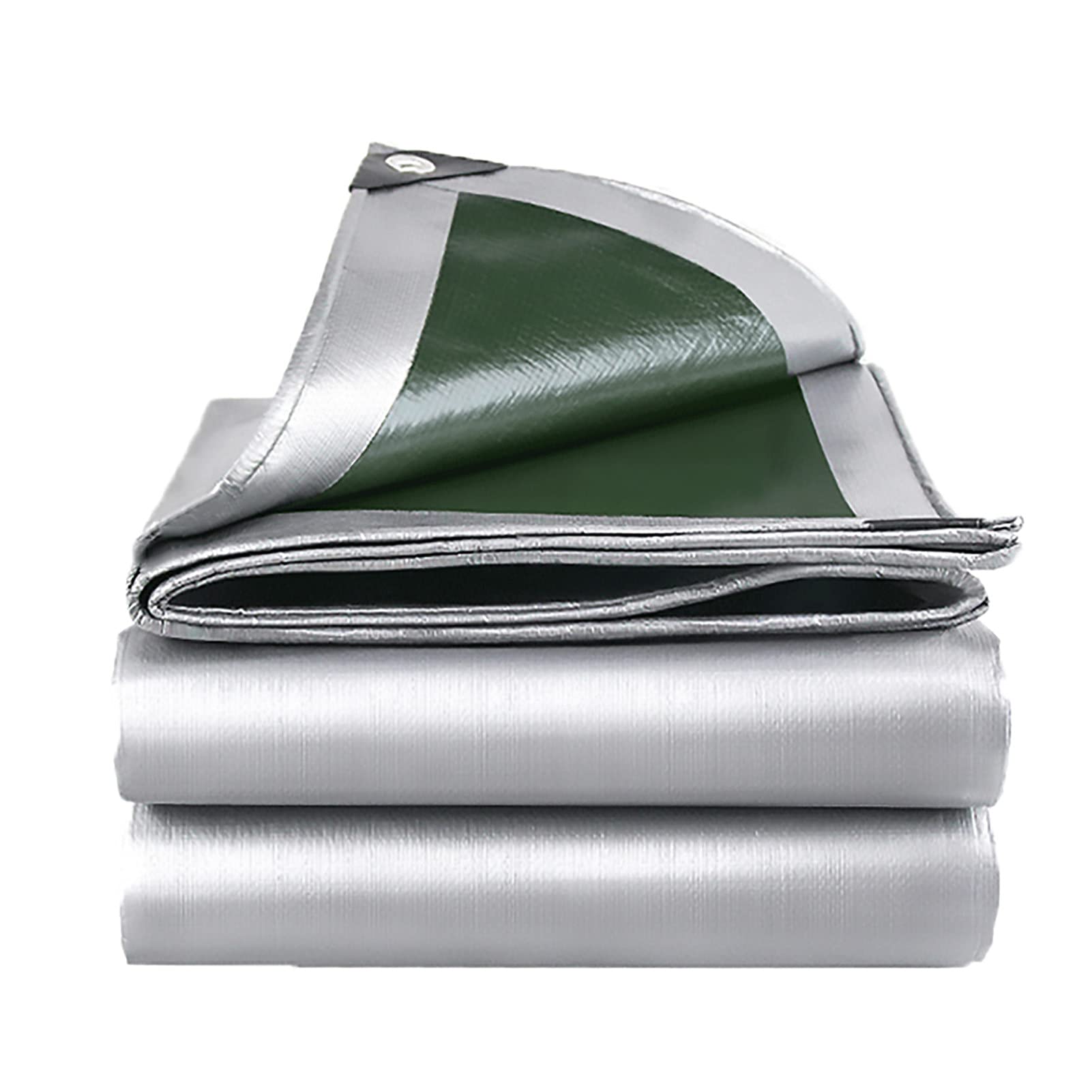 Bâche résistante 160GSM, bâche imperméable avec des Oeillets, Feuille de bâche protectrice Jardin pour des Meubles Jardin pêche Camping en Plein air,Argent,8x8m/26.24x26.24ft