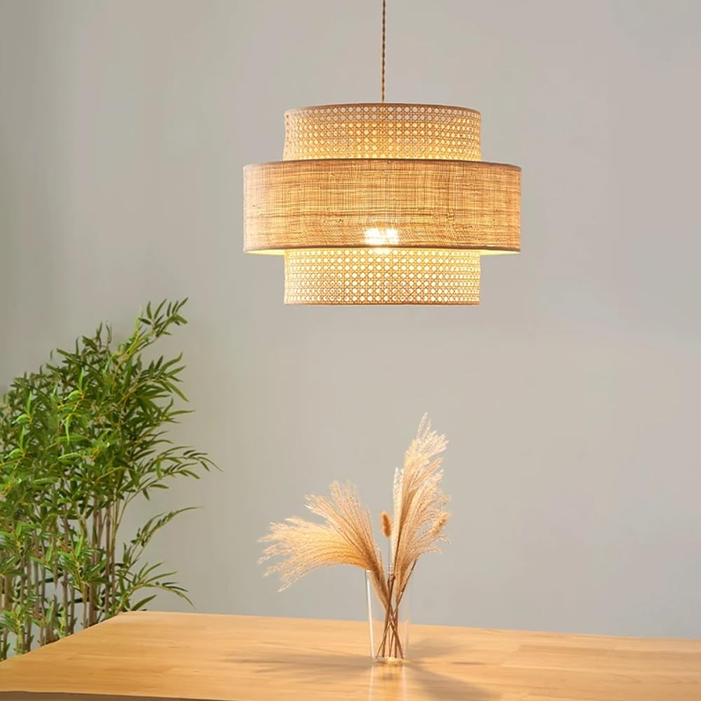 Granestner Vintage Nordic an LED Pendant Light - Cream Hanging Fixture for Kitchen Island, Dining Room, Bar & Bedroom Chaner