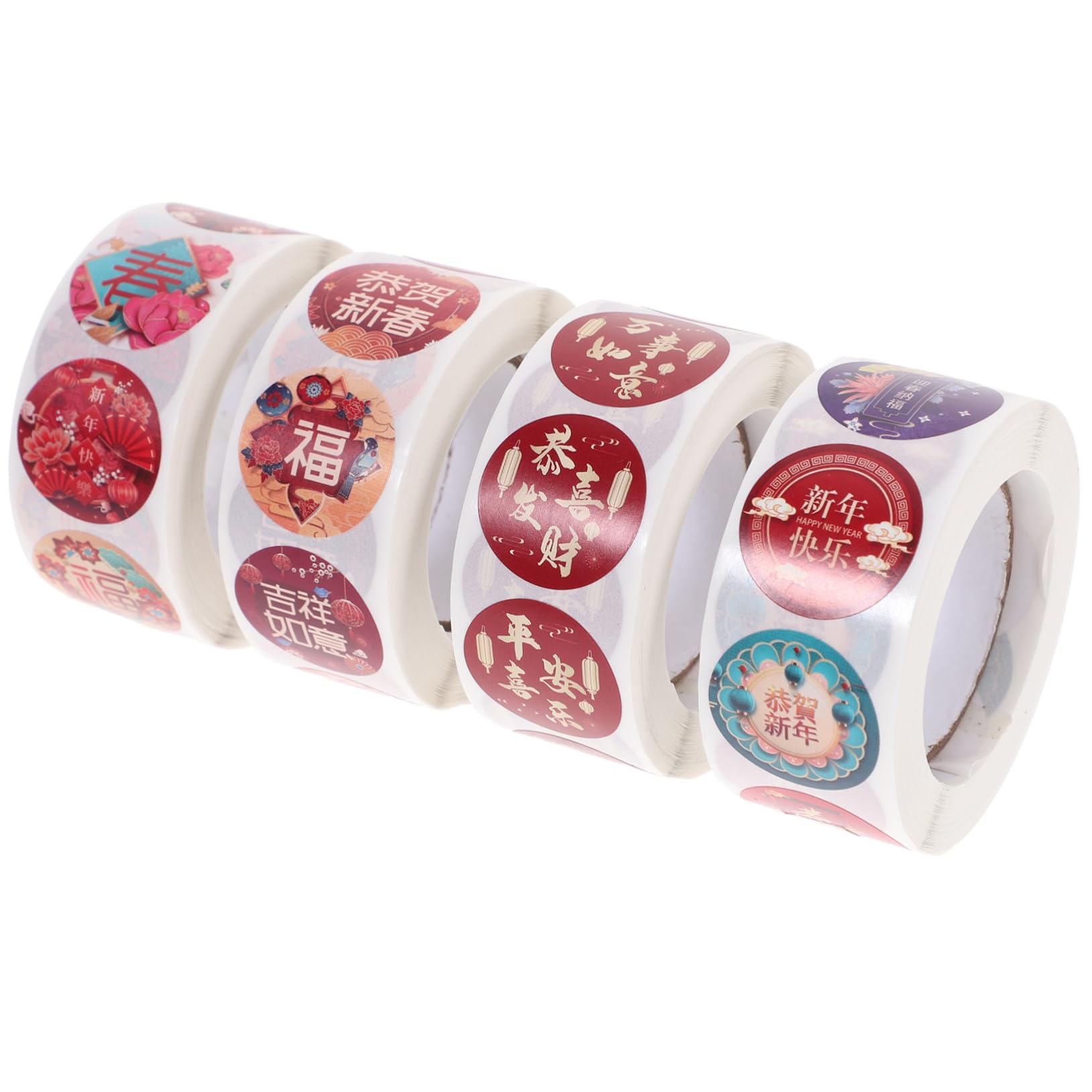 NUOBESTY 4 Set Fu Parole Adesivi Tag Natalizi Adesivi Per Pacchetti Sticker Etichette Di Carta Autoadesive Sigillo Della Confezione Al Dettaglio in ​​lamiera Di Rame 4 * 4