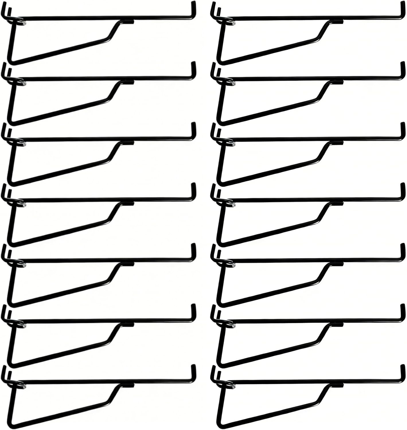 14 Pieces Pegboard Shelf Hooks, 8 Inch Black Metal Peg Board Brackets, 1/4 Inch Peg Board Shelving Hooks Accessories, Heavy Duty Utility Tool Hangers Set for Garage, Craft, Workshop