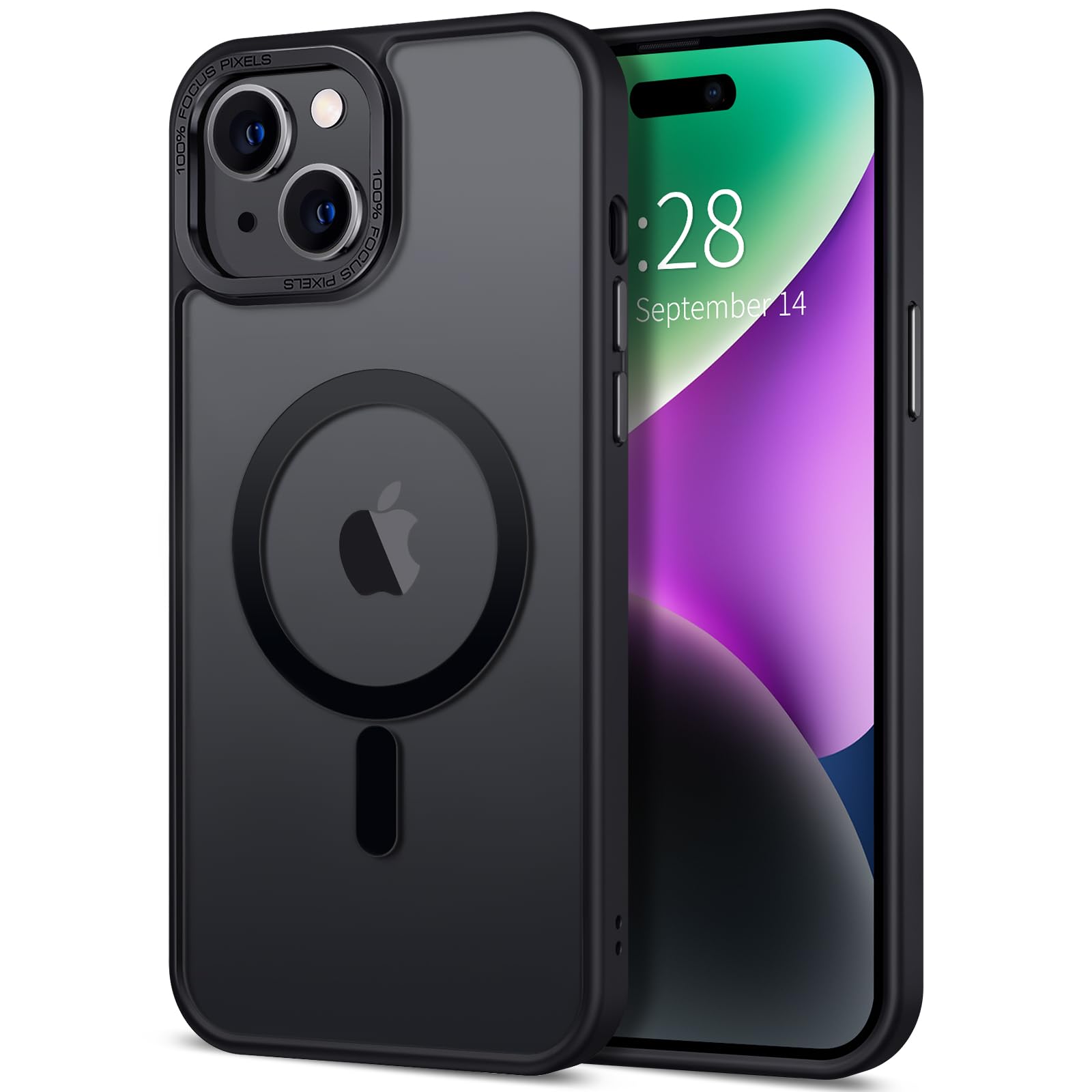 Hython Case for iPhone 14 Case Magnetic Translucent Matte Phone Cases 6.1" [Compatible with MagSafe] Thin Slim Fit Shockproof Bumper Hard Protective