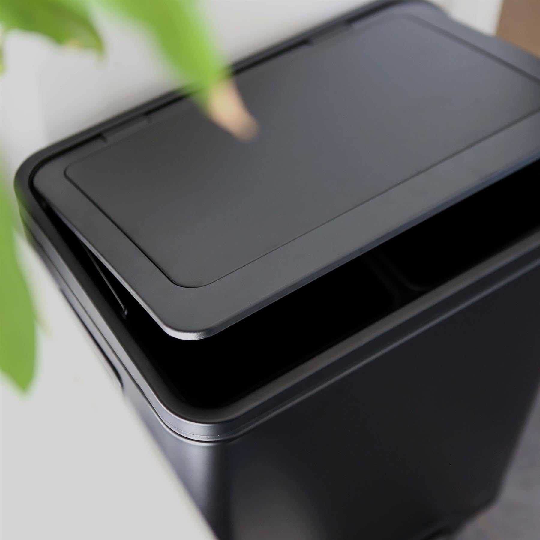 Harbour Housewares 30L (2 x 15L) Doppelter Küchen-Treteimer aus Edelstahl - Gebürstet - 1x Sanftes Schließen Groß Dual Metall Schrank Recycling Essen Abfall Mülleimer Mülltonne Müll Behälter