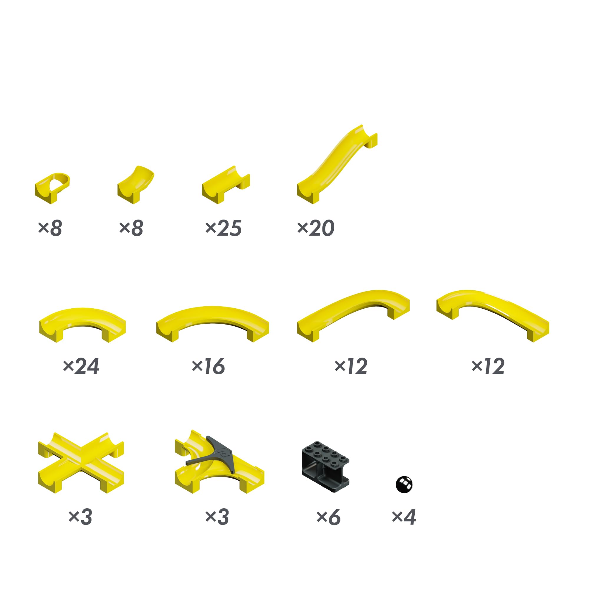 pi Kugelbahn Bahnelemente Set (141-teilig)