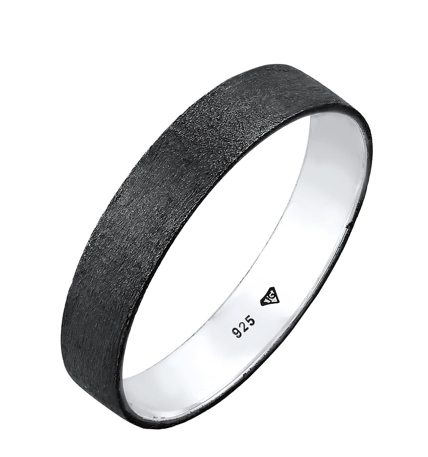 Kuzzoi Anillo para hombre (4,5 mm) de plata de ley 925 maciza, anillo de compromiso, anillo de amistad, anillo de hombre, talla 54-66, 0609421521